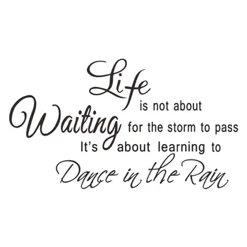 

Life is not about waiting for the storm to pass, it's about learning to dance in the rain Encouraging Words Wall Stickers for St