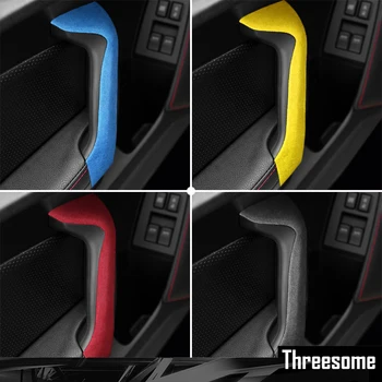 

ABS Armrest Panel Molding Trim Strips For Subaru BRZ Toyota 86 2013-2020 Car Inner Door Handle Covers Alcantara Suede Wrapping