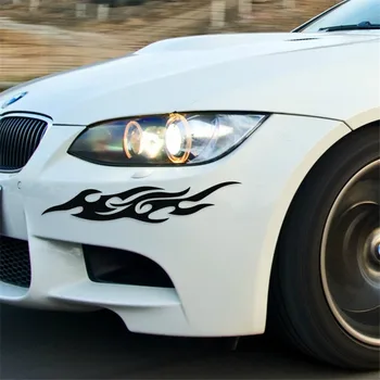 

2pcs Universal Car Sticker Waterproof Engine Motorcycle Decal Decor Mural Vinyl Cover Auto Flame Fire Sticker Car-styling 30cm