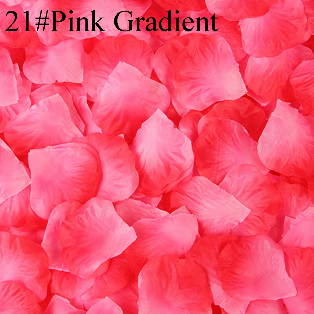 21 Pink Gradient Loverxu 1000 шт./упак. 5*5 см красочные лепестки роз для романтических Свадебные украшения имитация цветка розы свадебные аксессуары - Цвет: 21 Pink Gradient