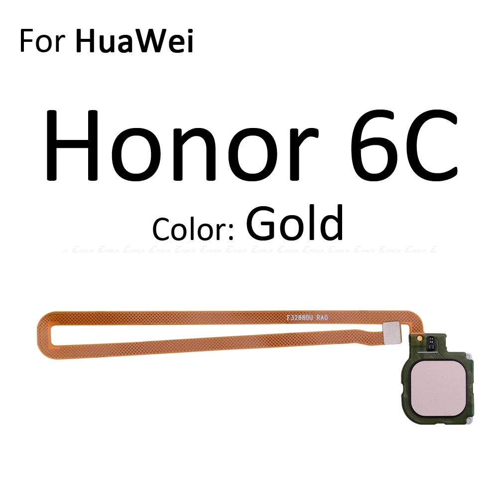 Задняя Кнопка возврата домой ключ сканер отпечатков пальцев разъем гибкий кабель Touch ID для Huawei Honor 6C 6A 6X 5C Pro GR5 - Цвет: For Honor 6C Gold
