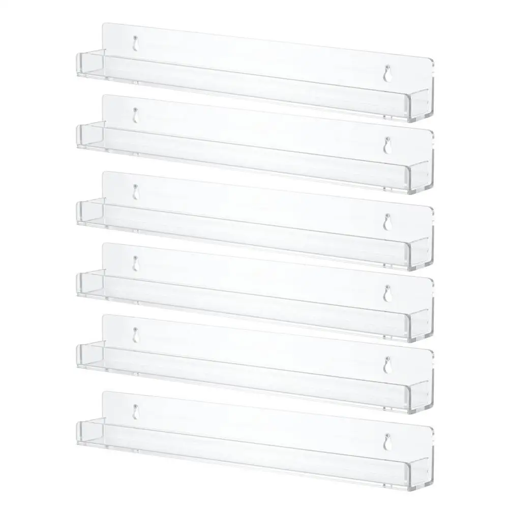 6 Tier Transparent Essential Oil Rack Nail Polish Storage Wall Shelf Acrylic Cosmetic Organizer Wall-mounted Makeups | Дом и сад
