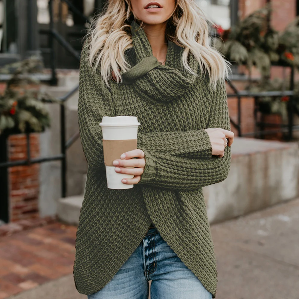 Осенние свитера 2019 повседневные однотонные теплые водолазки пуловеры с