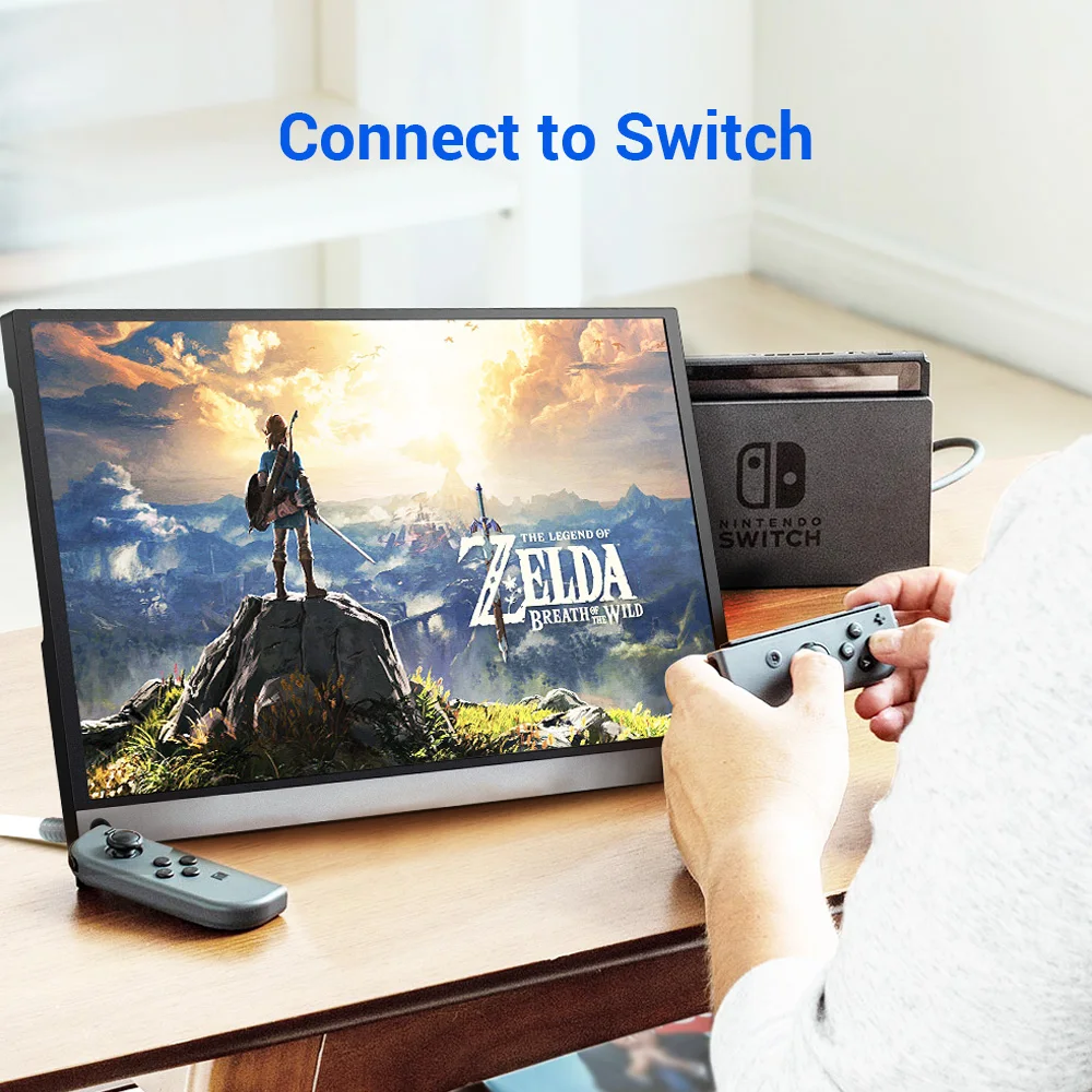 Портативный сенсорный экран 15 6 дюйма 4K для PS4 Switch Xbox Series X компьютера планшетного