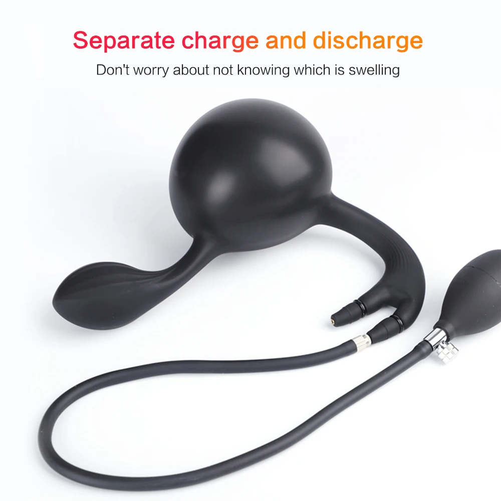 Anal Plug Inflatable Butt Beads Gay Expandable Large Dildo Pump Prostate Massage Sex Toys for Women Men Silicone Anus Dilator (2)