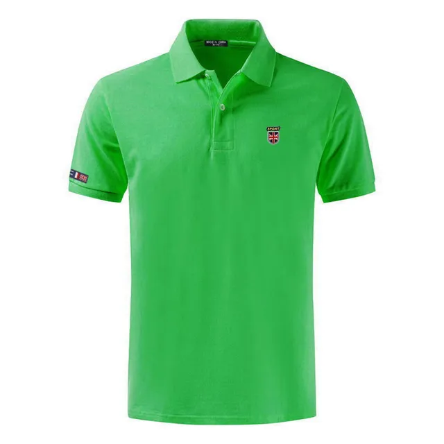 100% Cotton Top Quality 2022 Summer New Men's Polos Shirts Plus Size XS-5XL Solid Color Short Sleeve Polos Homme Lapel Male Tops Grass green