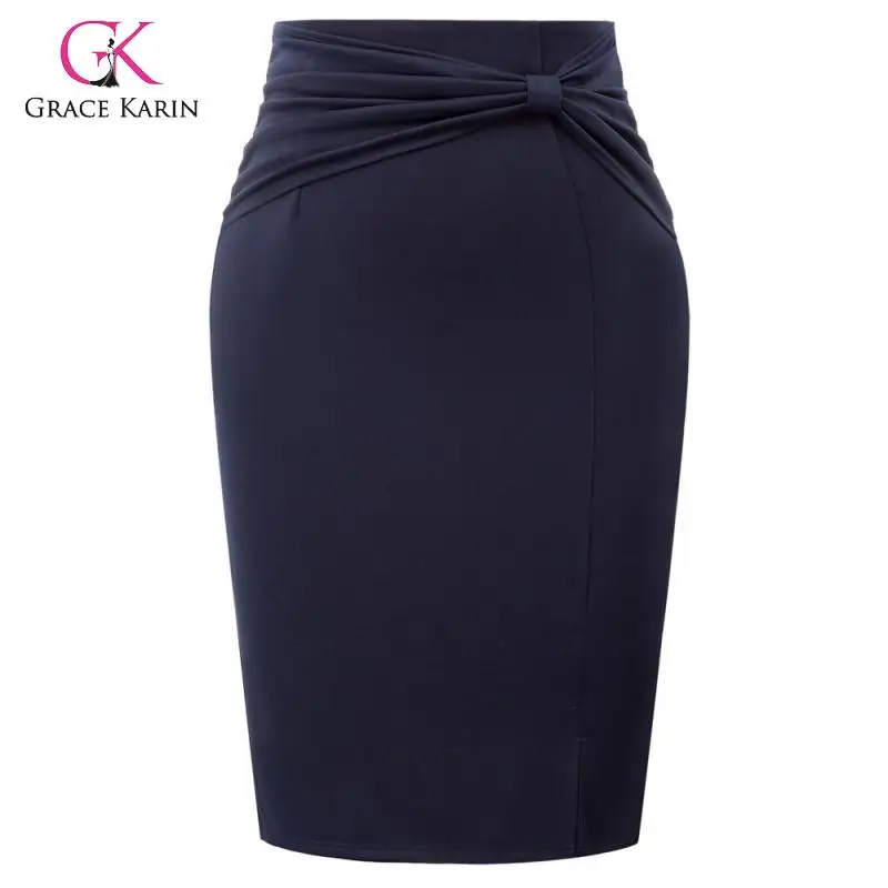 Женская юбка-карандаш с завышенной талией до колена | одежда