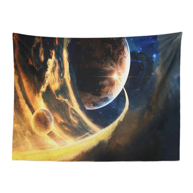 Customized Tapestry Planets Halo Meteor Explosion Wall-Mounted Living Room Decoration 130*150Cm Polyester Non-Slip Picnic Mat
