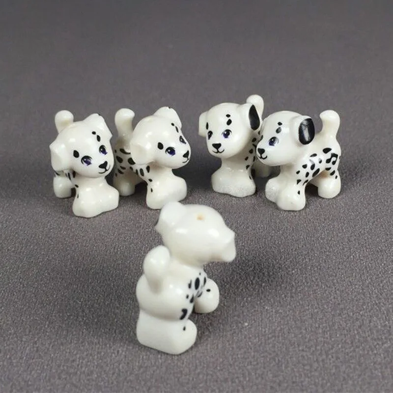 5Pcsset Animal Figures MOC Accessories Model Buidling Bricks Pet Dog Poodle Shepherd Building Blocks Kids DIY Toys (6)