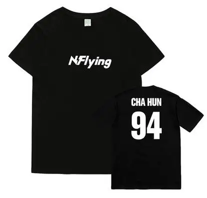 Kpop nflying альбом yaho все названия членов печать футболка с круглым вырезом унисекс летняя футболка с короткими рукавами - Цвет: 8