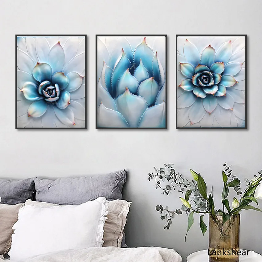 Кактус суккулент растение Холст Картина скандинавский постер настенные