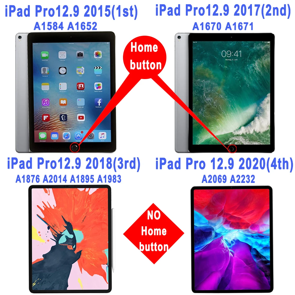 Чехол с сенсорной панелью для клавиатуры iPad Pro 12 9 2020 2017 2018 2015 1 2 3 4 поколения