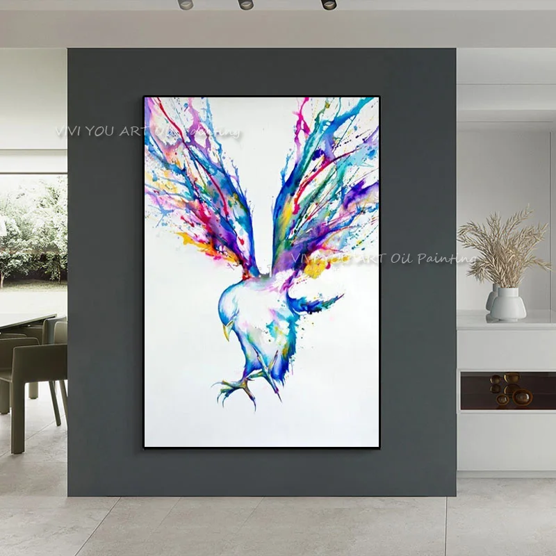 Abstract Wall Art Handpainted Oil Painting Beautiful Flying Birds Paintings on Canvas Modern Best Gift Pictures Home Decor | Дом и сад