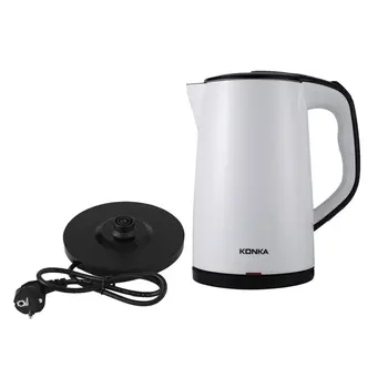 

Stainless Steel Electric Kettle Tea Pot Double Layers Scald Proof Kettle Power-off Protection Water Boiler Teapot fast boiling