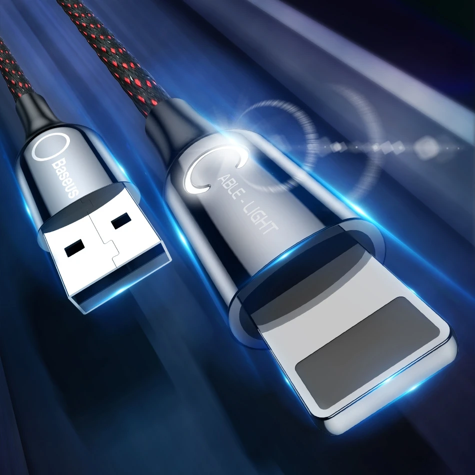 Светодиодный usb-кабель для зарядки и передачи данных для iPhone xs max xr 8 7 6s plus 5 11 ipad pro Кабель для быстрой зарядки для apple lightning Кабель 1 м