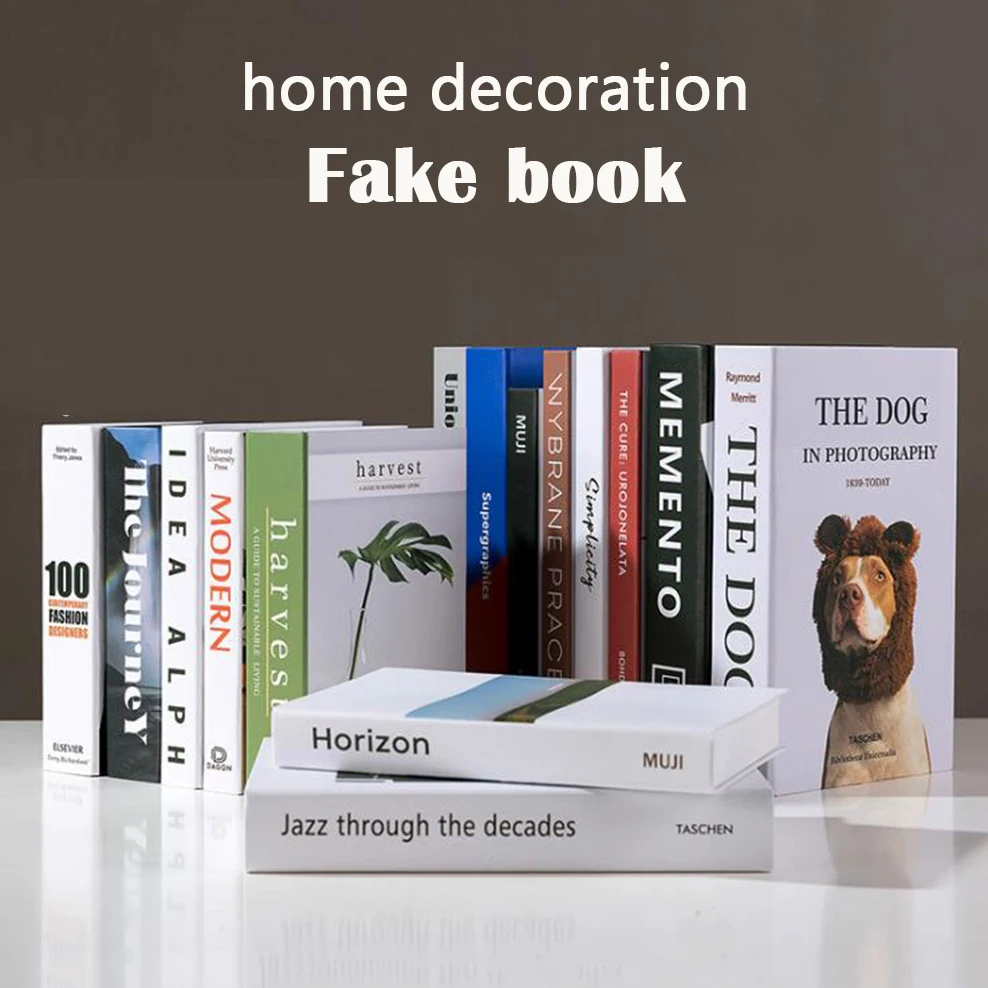 

2PCS Fake Book Photography Prop Book Model English Simulation Book Home Decorations Ornaments Office Clubhouse Soft Furnishings