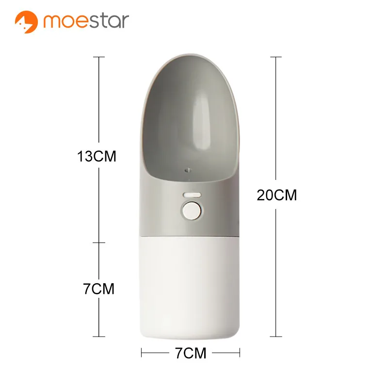 Grey M XIAOMI Mijia MOESTAR ROCKET 270 мл портативная бутылка для воды для собак модная переноска для животных диспенсер для бутылки воды - Цвет: Grey M