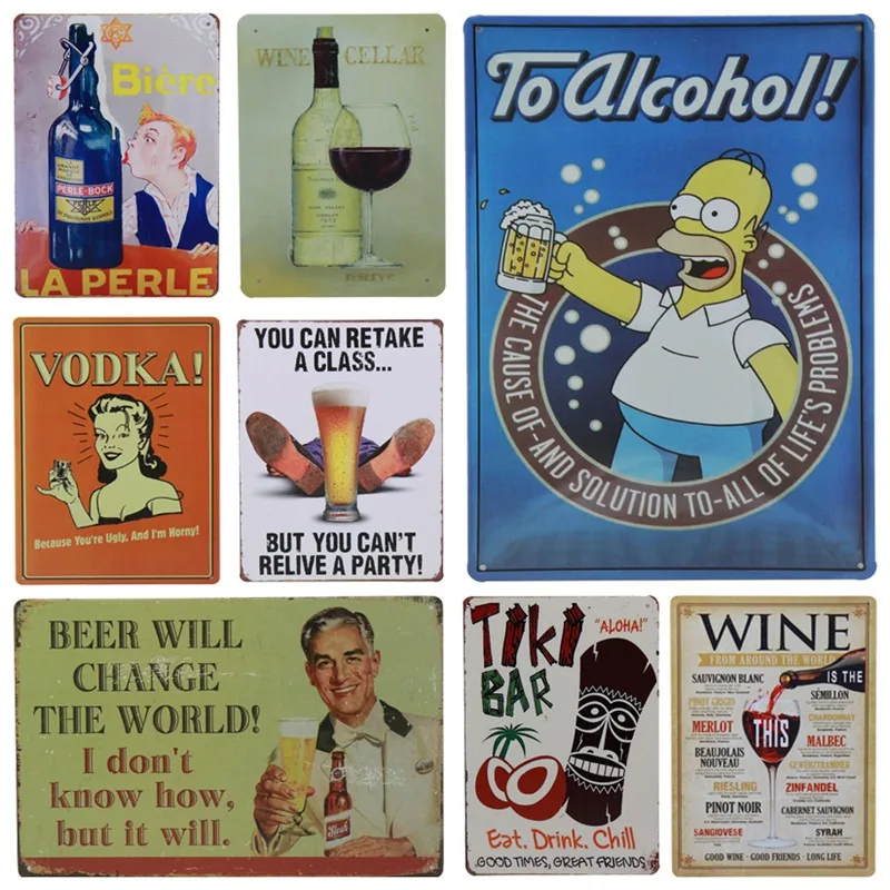 

30X20cm Ice Cold Beer Here Painting Art Poster Metal Tin Signs Bar Pub Club Home Decorative Retro Wall Stickers Wine Vodka H56