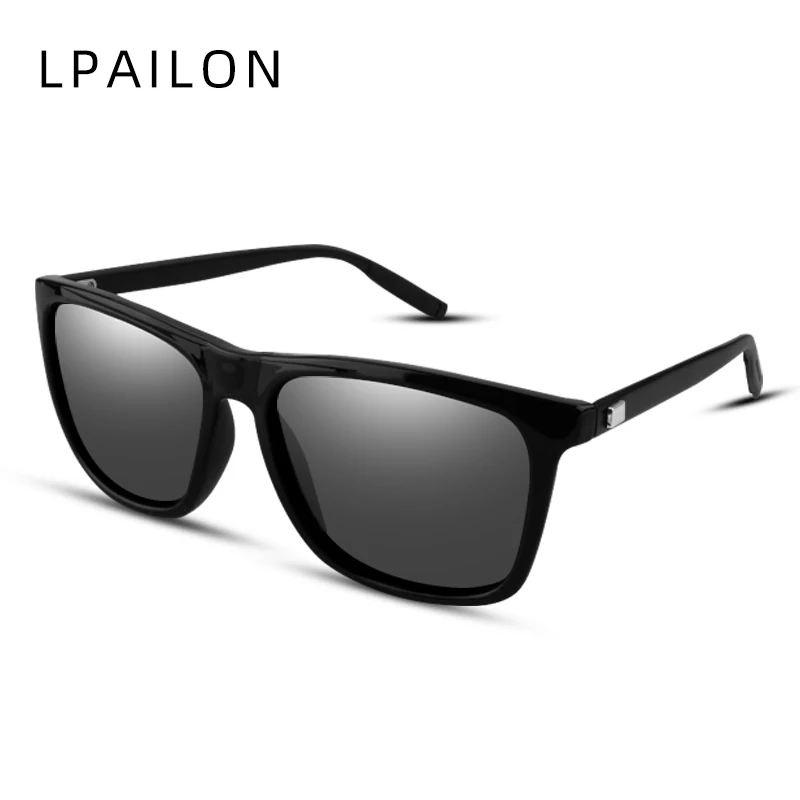 LPAILON бренд унисекс Ретро солнцезащитные очки Квадратные мужские поляризованные линзы Винтажные Солнцезащитные очки для женщин аксессуары для очков алюминий+ TR90 - Цвет линз: Black