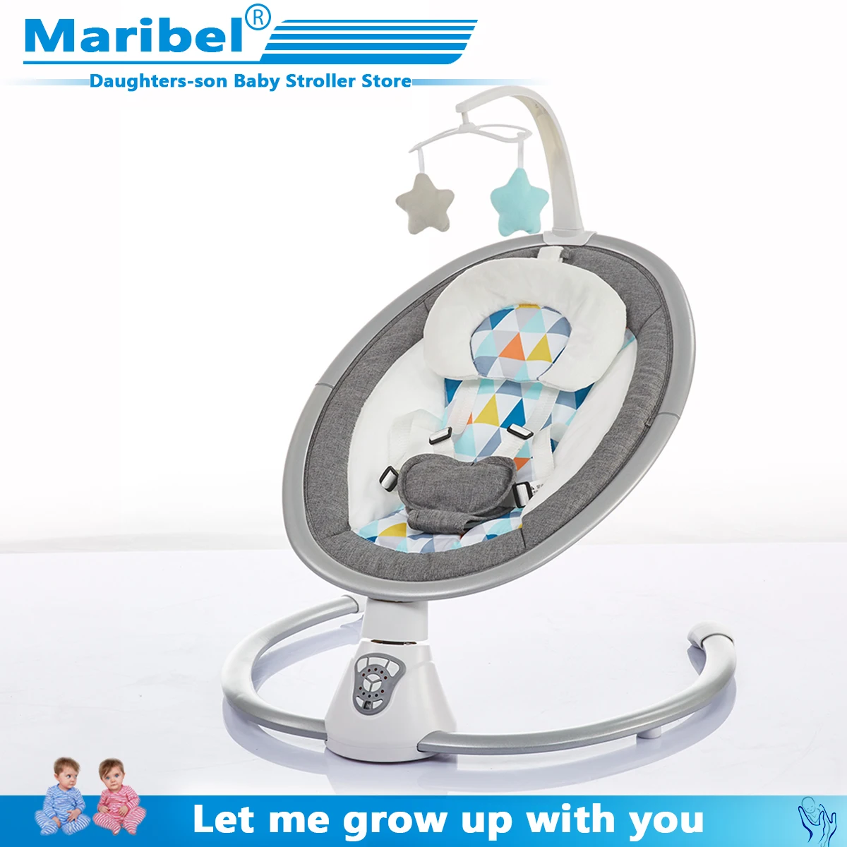 Chaise à bascule électrique bébé 0 à 3 | Sécurité, berceau électrique, à bascule, apaisant, artefact de bébé, sommeil de nouveau-né, 403