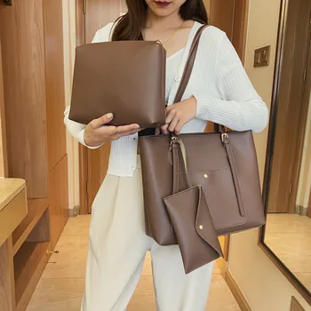 

Bag Female 2020 Autumn New Large Capacity Handbag Three-Piece Set Different Size Bags All-match Single-Shoulder Crossbody Bag