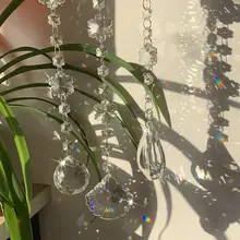 H& D кристально чистое стекло, снежинка, бусины, цепочка, гирлянда, люстра, призма, подвесное рождественское свадебное украшение(прозрачный набор из 3 предметов