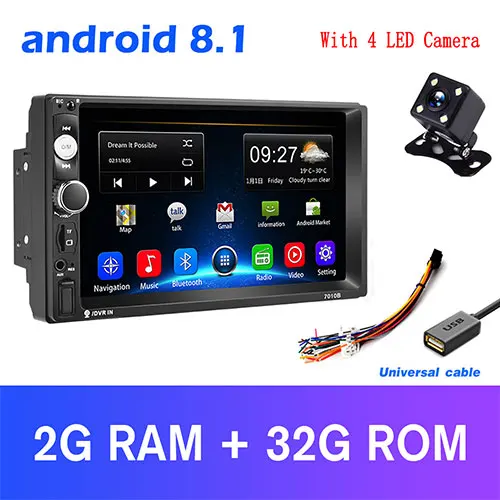 2 32G Camera Podofo 2din Автомагнитола Android gps Navi WiFi " автомобильный мультимедийный плеер стерео для VW TOYOTA GOLF Nissan hyundai CR-V Авторадио - Цвет: 2 32G Camera