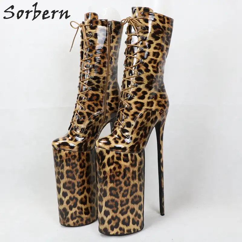 Sorbern 12 Inch High Heel Boots Women Crossdresser Drag Queen Short