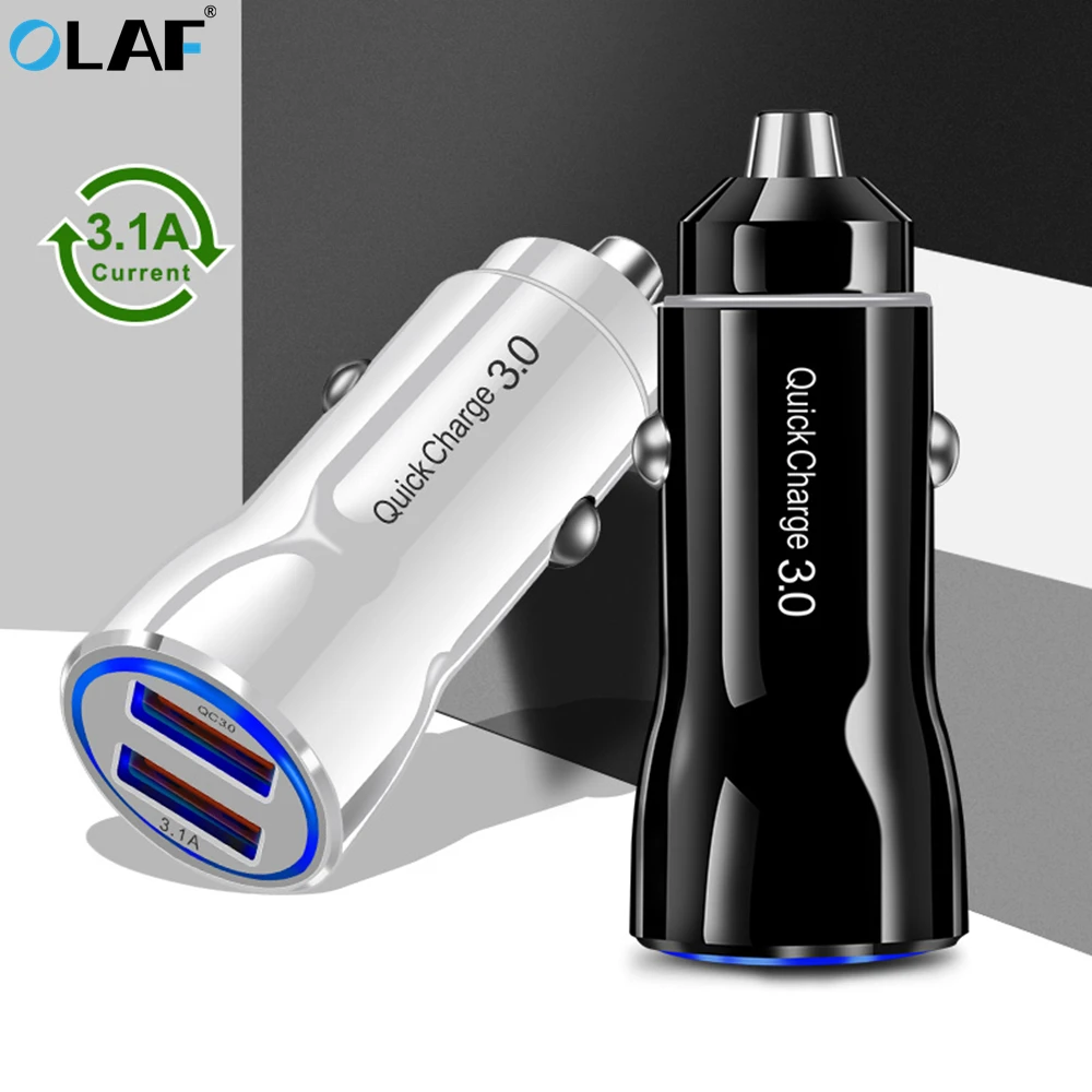 Автомобильное зарядное устройство OLAF быстрая зарядка 3 0 устройства USB 2 порта