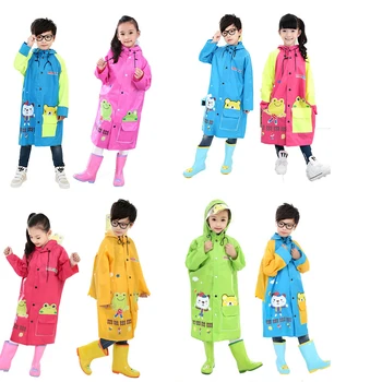 

Yellow Raincoat Kids Girls Rain Coat Cartoon Raincoat with Bag Outdoor Raincoat