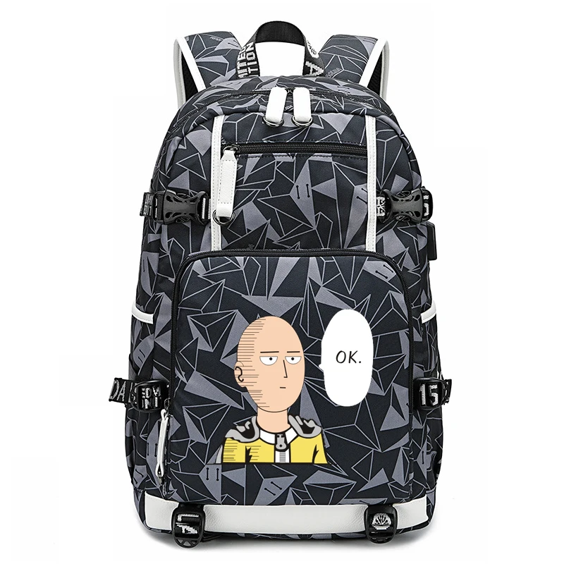 One Punch Man, рюкзаки для путешествий для подростков, унисекс, повседневные, на молнии, 18 дюймов, студенческий школьный ранец, для мужчин/женщин, вместительные сумки