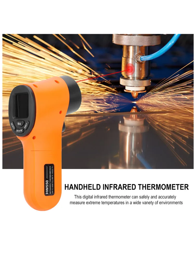 Ir Laser Temperature Sensor Gun Humidity Meter Pyrometer Infrared