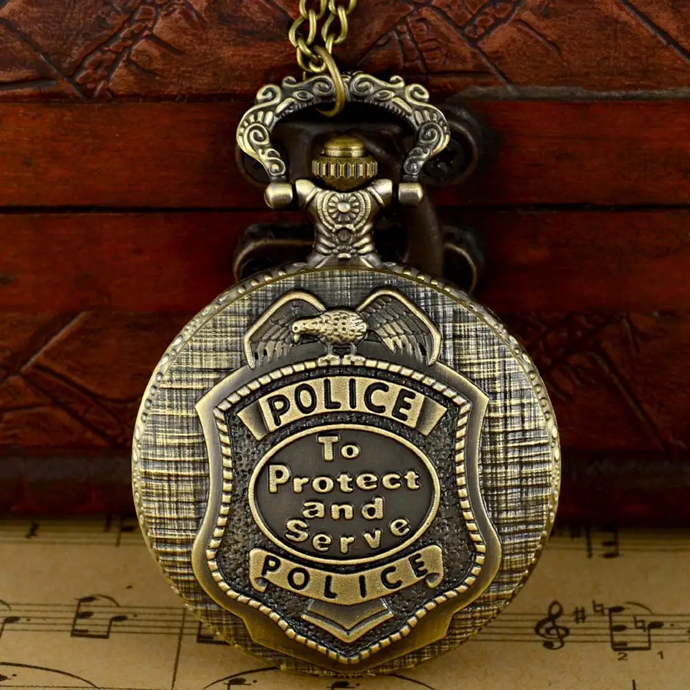 

IBEINA Classic Vintage United States Police Quartz Pocket Watch