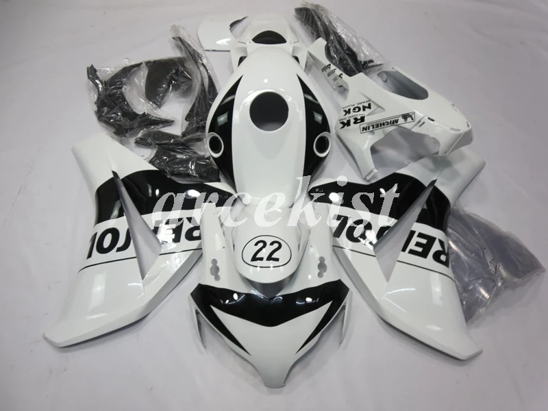 4 подарки ABS(литьевая форма) Мотоцикл Обтекатели Кузов Набор для Honda CBR1000RR 2008 2009 2010 2011 черный белый repsol - Цвет: white black 22