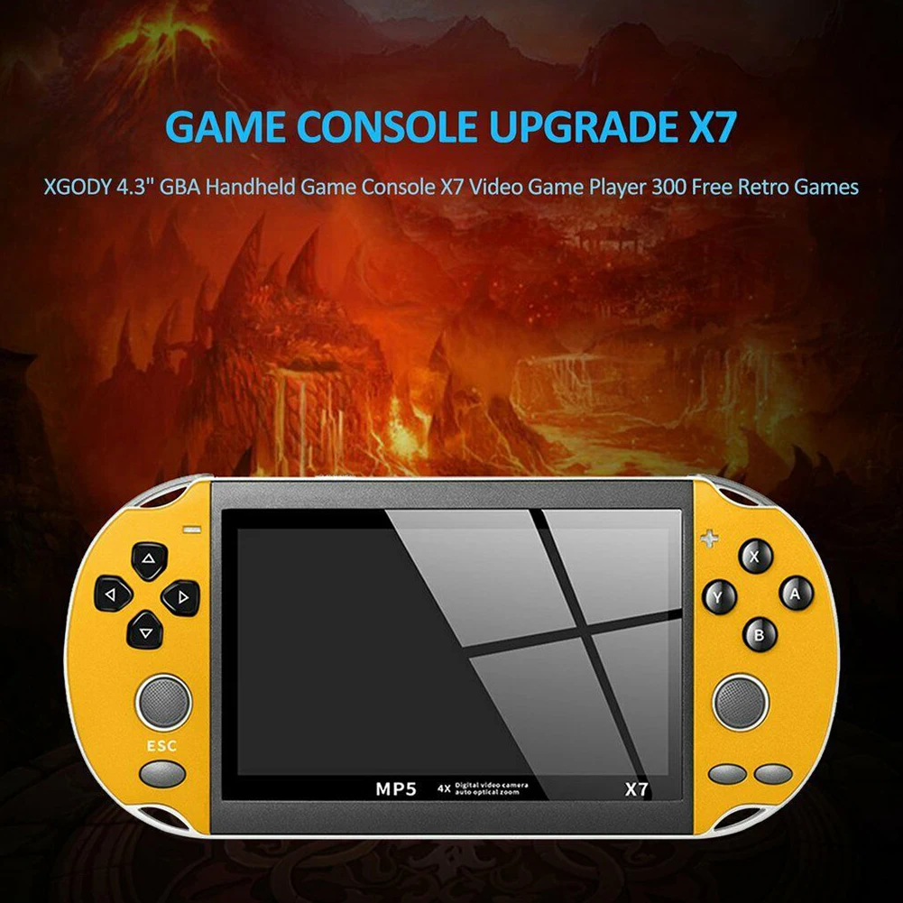A X7 4,3 дюмовая игровая консоль многофункциональная развлекательная ТВ выход перезаряжаемая портативная пластиковая 8 Гб USB двойная рокерная видеокамера - Цвет: A