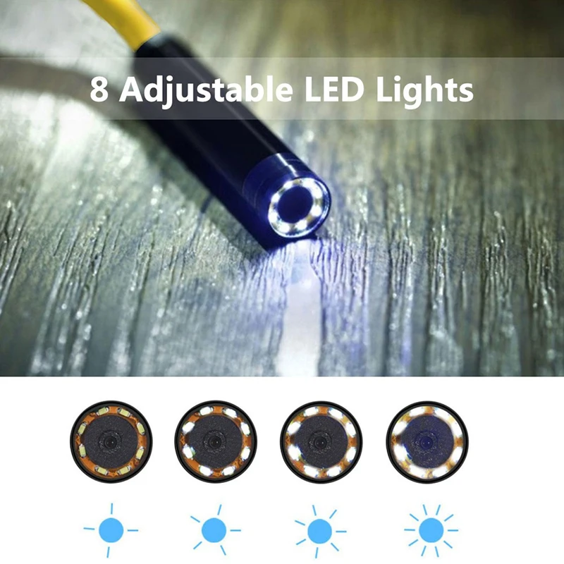 Wifi эндоскоп бороскоп для Android IOS Iphone эндоскоп Мини водонепроницаемая камера 8LED 8 мм жесткий кабель беспроводной USB эндоскоп