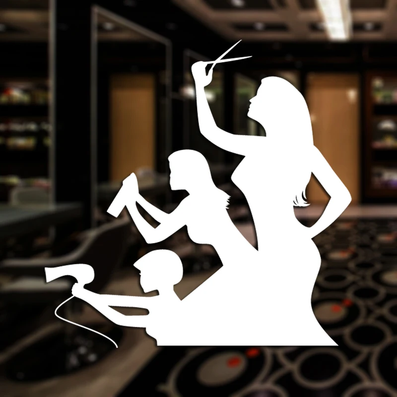 Woman Hair Salon Sticker Hairdresser Beauty Decal Barbershop Girl Posters Vinyl Wall Decals 25 Color Choose Hair Salon Sticker