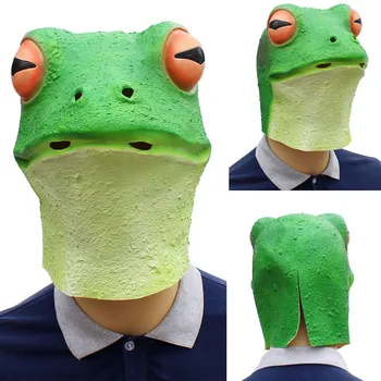 

Creative Fro g Full Head Protection Splash Proof Mask Latex Cosplay Party Prop Novelty Scary Toys Scary Party Cosplay Supplies