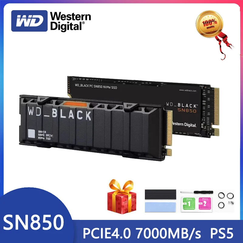 Western Digital WD_BLACK SN850 RGB 1 ТБ NVMe встроенный твердотельный накопитель PCIe 4 0 Gen4 SSD 7000 МБ/с.