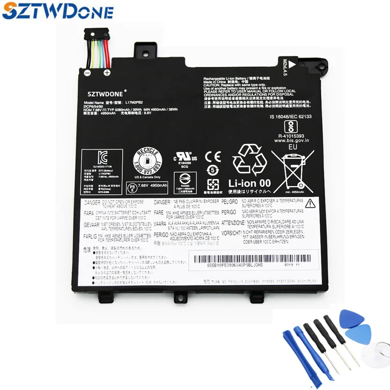 SZTWDONE L17M2PB1 Аккумулятор для ноутбука Lenovo V330-14IKB V330-14ARR V130-14IKB E43-80 K43C-80 L17L2PB1 L17M2PB2 L17C2PB1 |