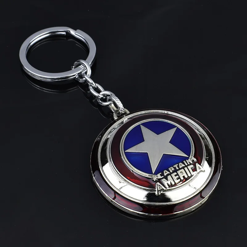 【Wholesale】20 шт цинковый сплав брелок для ключей для автомобиля Мстители Капитан Америка брелок со щитом маска Железного человека брелок-подвеска - Название цвета: Shield 02