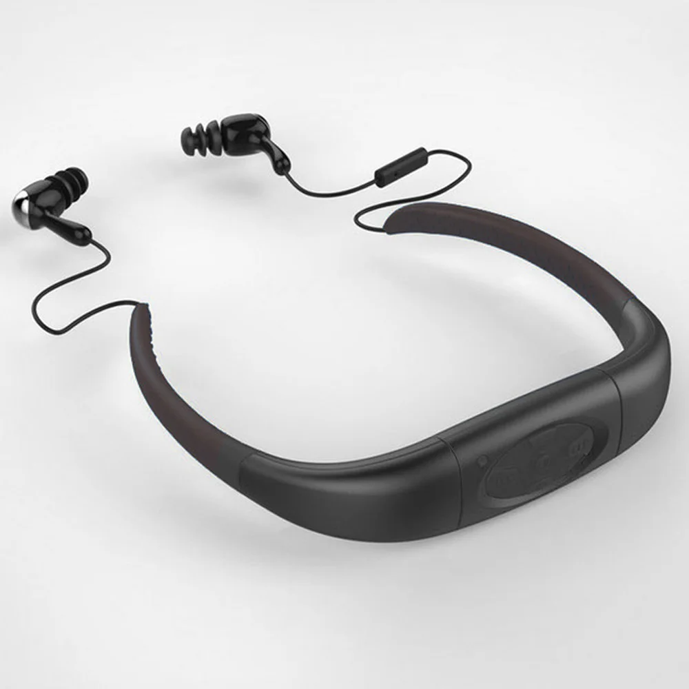 Новейшая Водонепроницаемая bluetooth-гарнитура для плавания, серфинга, дайвинга, Спортивная гарнитура с Bluetooth, водонепроницаемая fm-радио, mp3-плеер - Цвет: Black