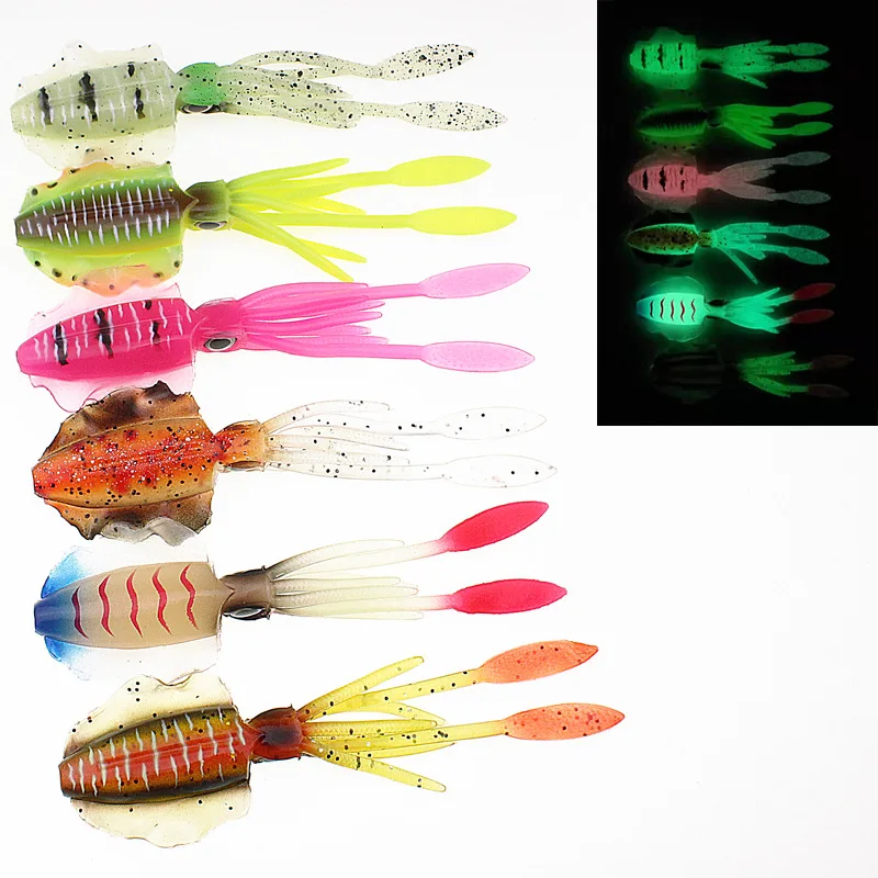  Bobing 1pcs 15cm 20g Soft Squid Luminous Fishing Lure Popper Topwater Swim Crankbait Hard Artificia