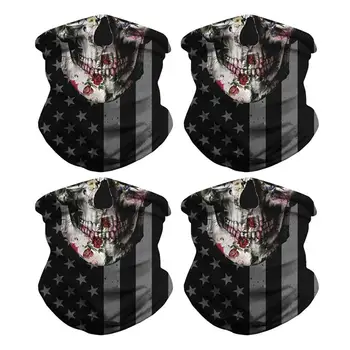 

4pcs Printing Breathable Portable Neck Scarf Sports Face Guard Neckerchief for Cycling Riding Outdoor