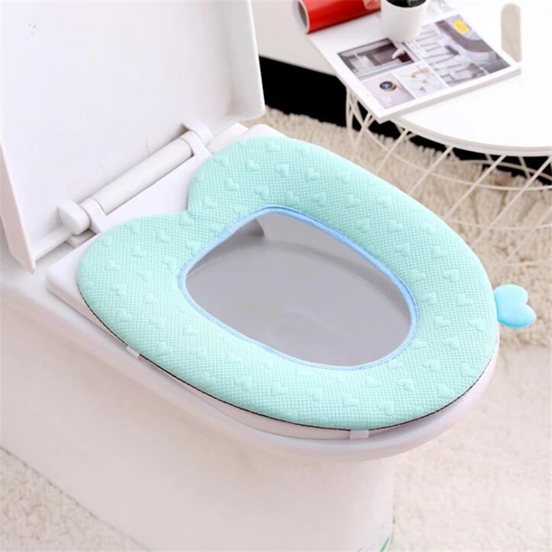 Унитаз в форме сердца с ручкой Одноцветный теплый коврик Toliet мягкий плюшевый для