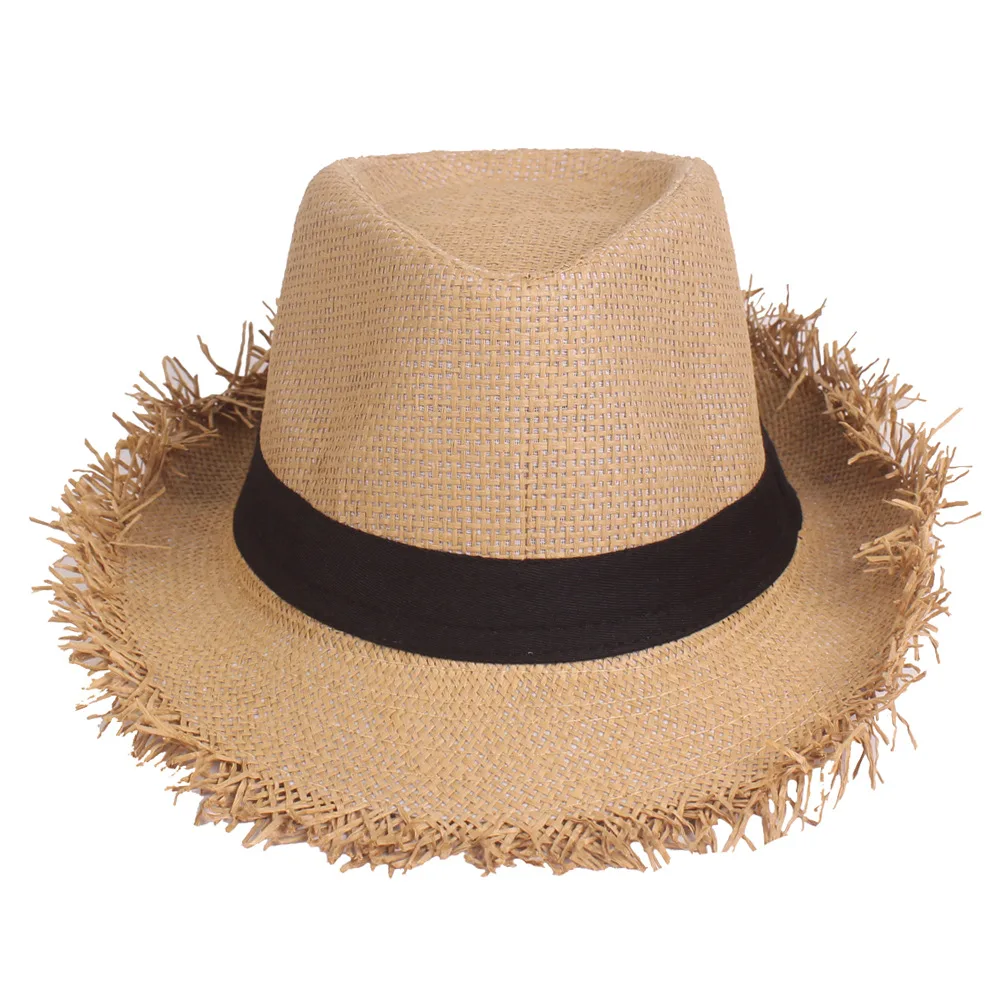 Men's Sun Hat Summer Anti Jazz Solid Color Breathable Straw Outdoor Travel sun hat sun protection hat