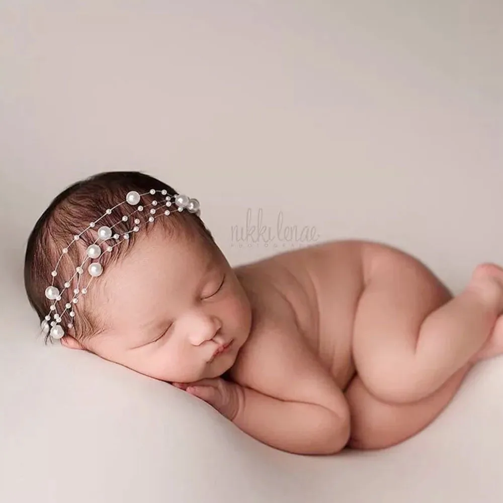 handmade Baby Flower Headband Tieback  Newborn photo prop Photography grey white 