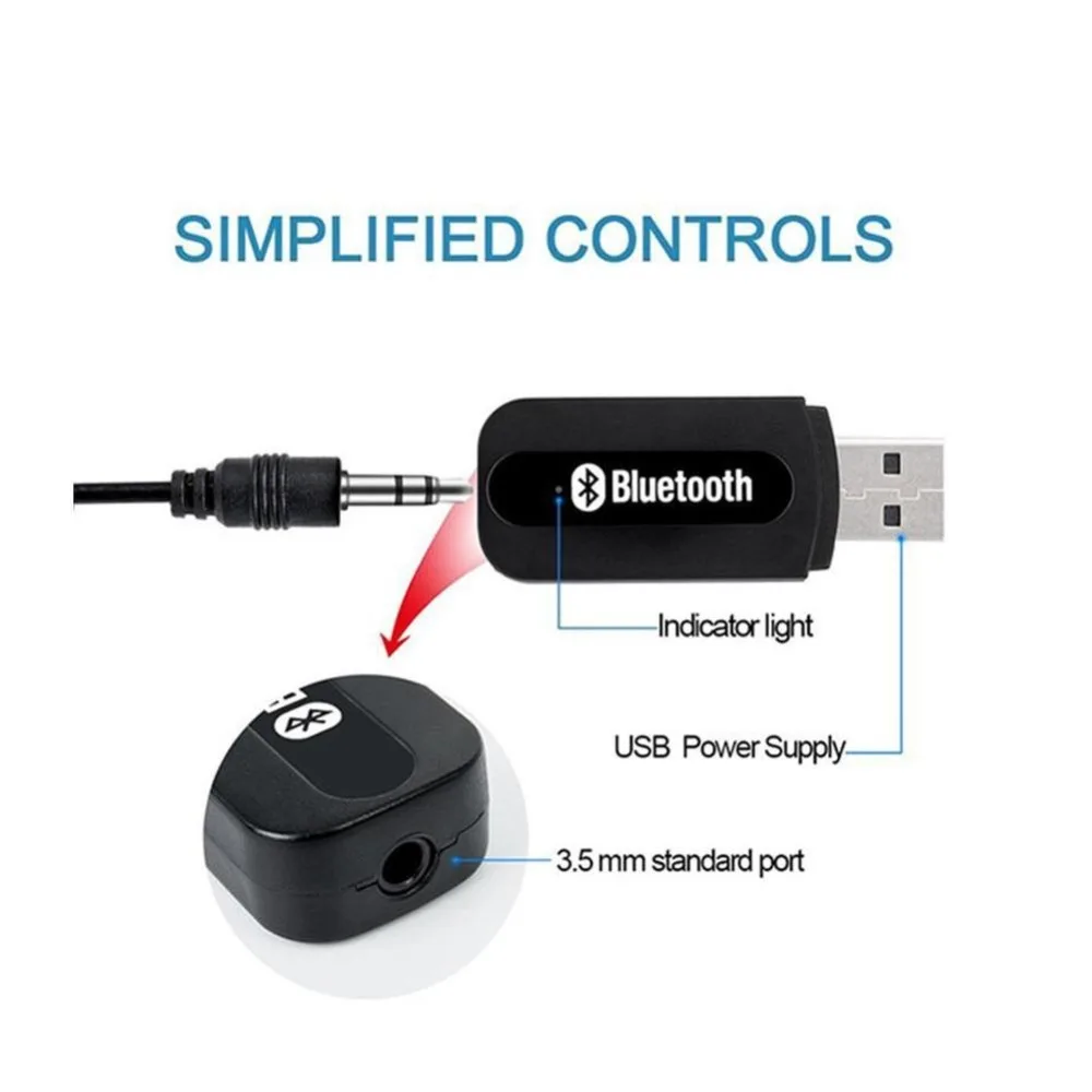BT-163 Bluetooth аудио приемник 3,5 мм двойной выход беспроводной музыкальный приемник Bluetooth адаптер USB AUX автомобильный аудио приемник