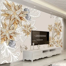 Пользовательские Настенные обои для стен рулон 3D Роскошные абстрактные Алмазные цветы ТВ задний план обои для стен гостиной спальни