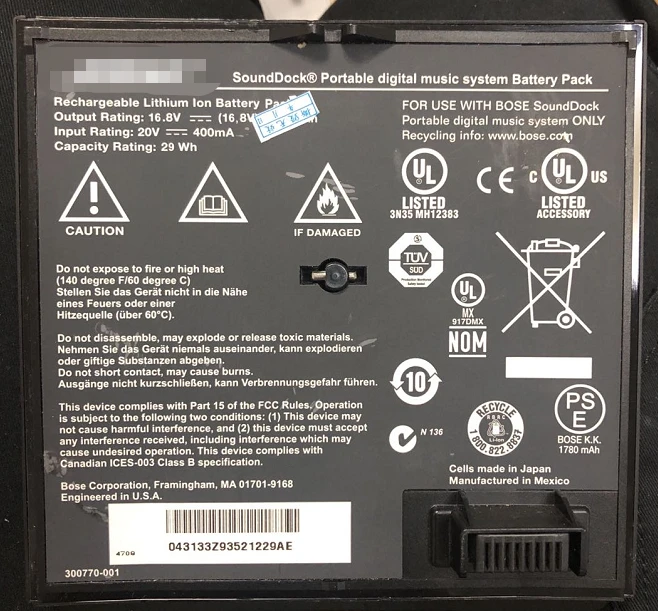 16.8v 32WH 2200mah NEW Original size batteries for BOSE SounDock
